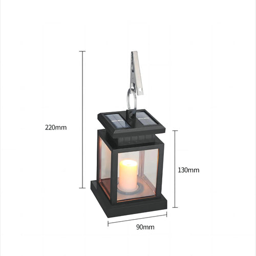 Solar LED candle lantern garden light waterproof Christmas - vue 7 sur 7