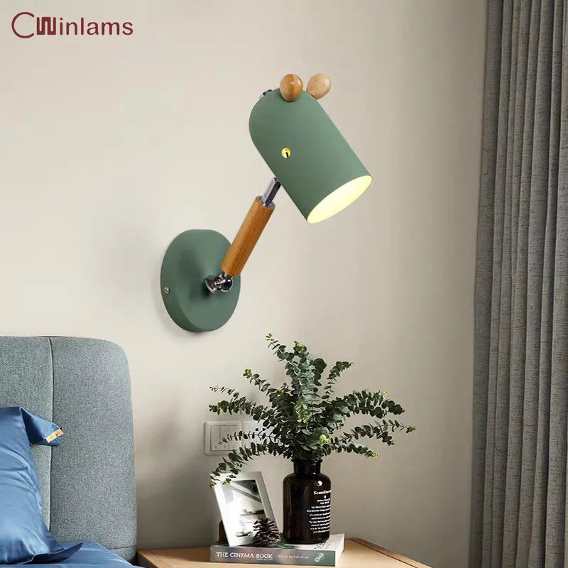 Modern wall light for children's room cartoon style