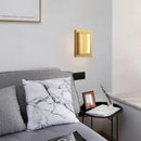 Rectangular copper LED wall light for hotel