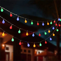 LED ball string lights garland for weddings and outdoor gardens