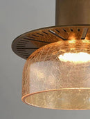 Retro American style cracked glass pendant light for interiors