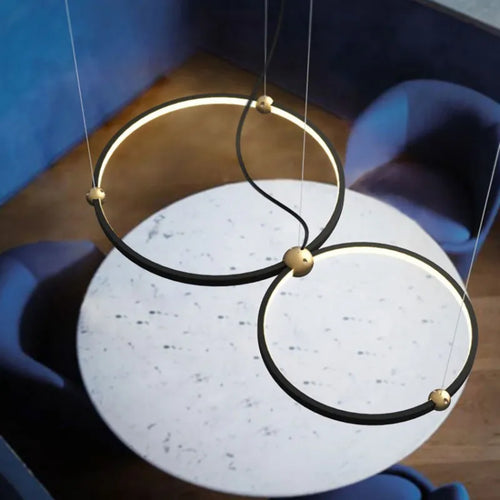 Modern ring LED pendant chandelier for hanging decoration - vue 2 sur 9
