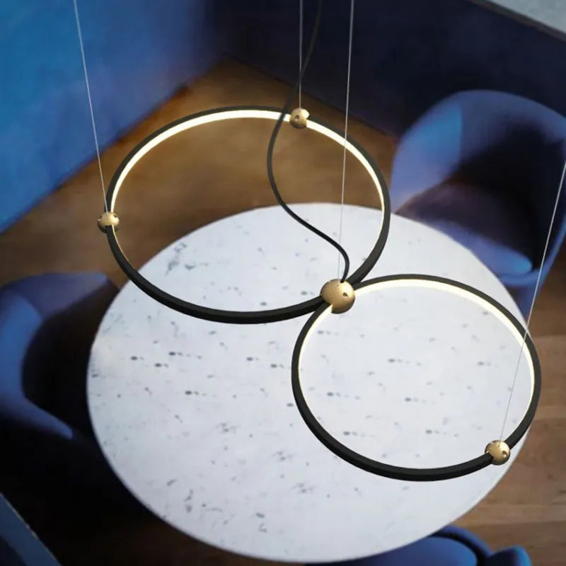 Modern ring LED pendant chandelier for hanging decoration