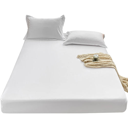 Premium Solid Color Brushed Fitted Sheet,Ultra-Soft Sateen Weave for Cozy Nights - Hypoallergenic and Easy Care Bedding - vue 9 sur 13