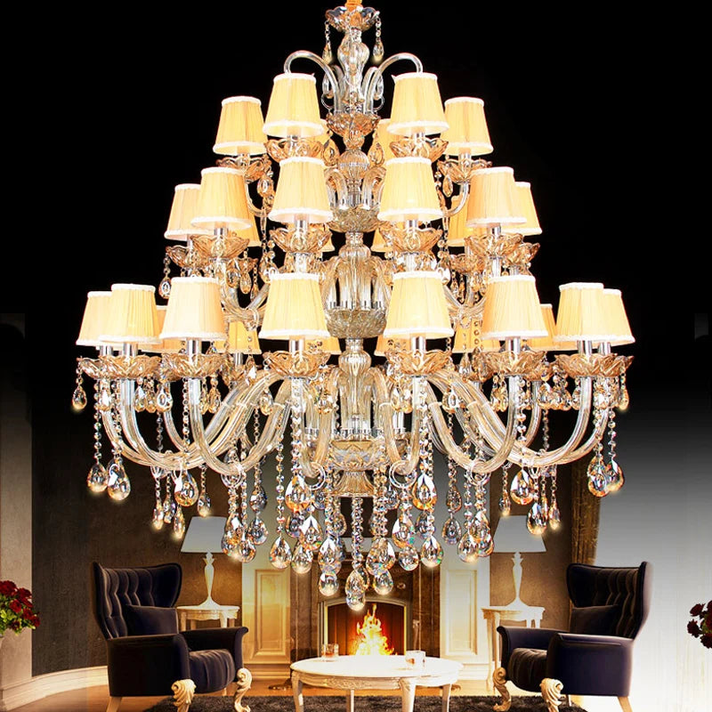 Modern crystal chrome chandelier for luxury lighting