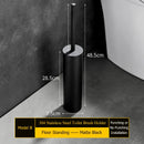 Wall-mounted stainless steel toilet brush holder for bathroom