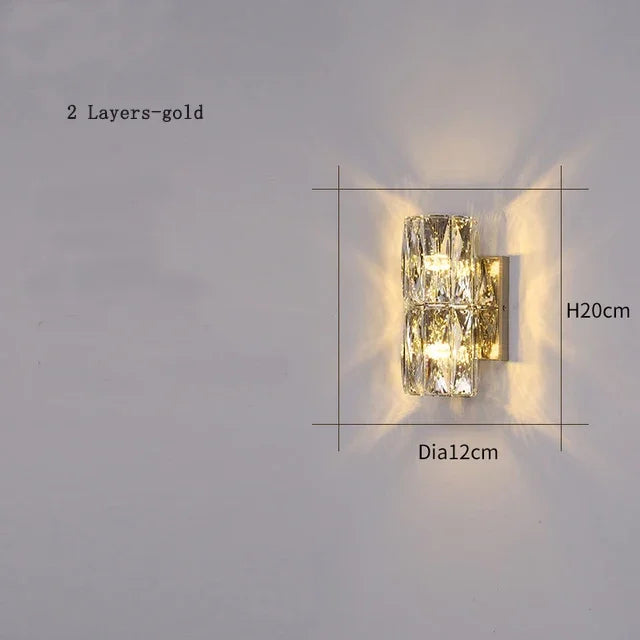 Modern crystal wall light for elegant interior decor - vue 8 sur 14