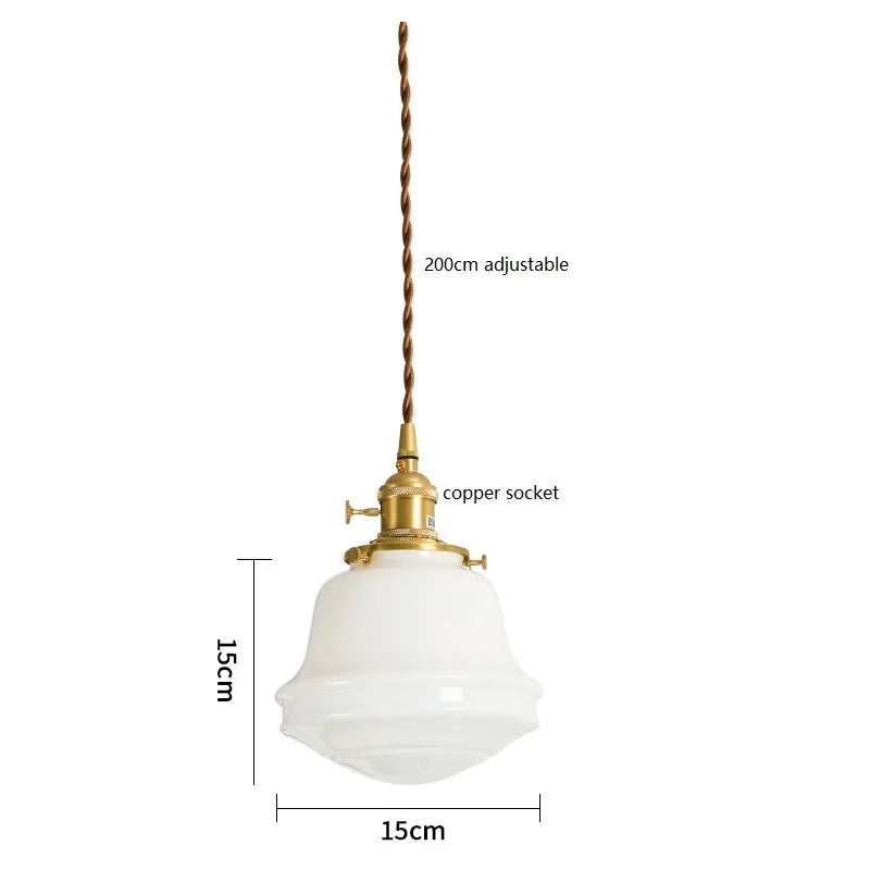 Iwhd modern Nordic style glass and copper LED pendant light - vue 22 sur 28