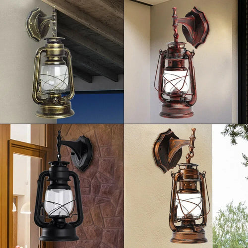 Vintage rustic industrial outdoor wall light - vue 9 sur 9