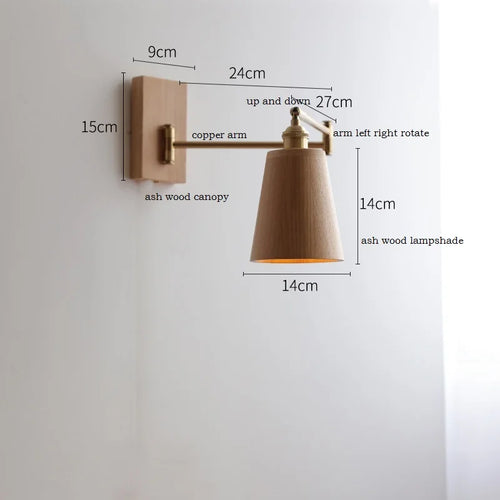 Ash and walnut wood LED wall light - vue 10 sur 23