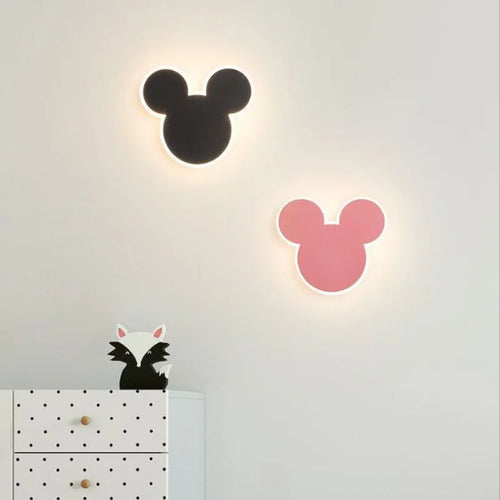 modern mickey wall light for kids home decor - vue 6 sur 9