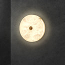 Round marble wall light with backlight for hotel
