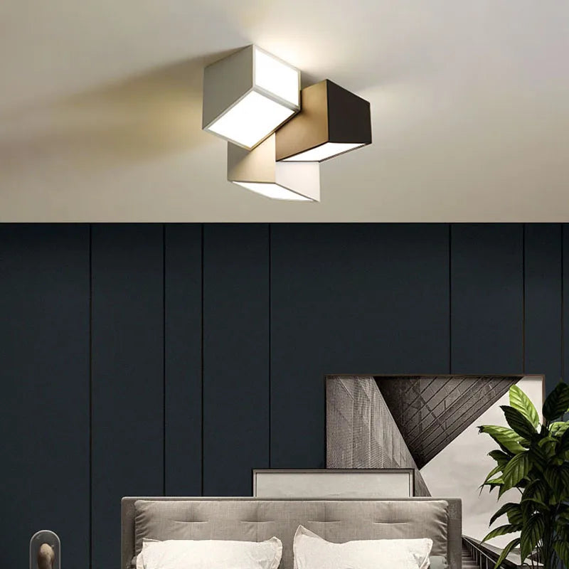 Nordic creative acrylic LED ceiling light for indoor decorative lighting - vue 4 sur 8