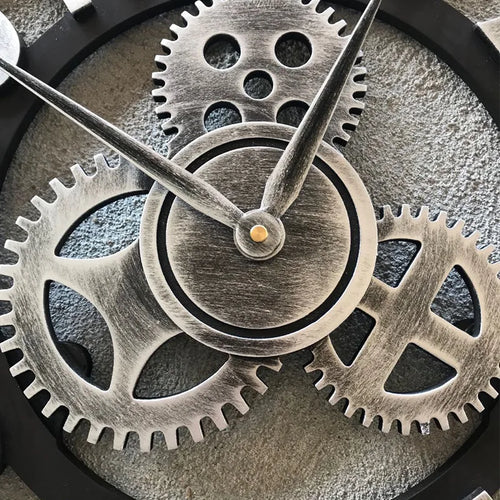 retro silent wall clock industrial style modern decoration - vue 3 sur 10