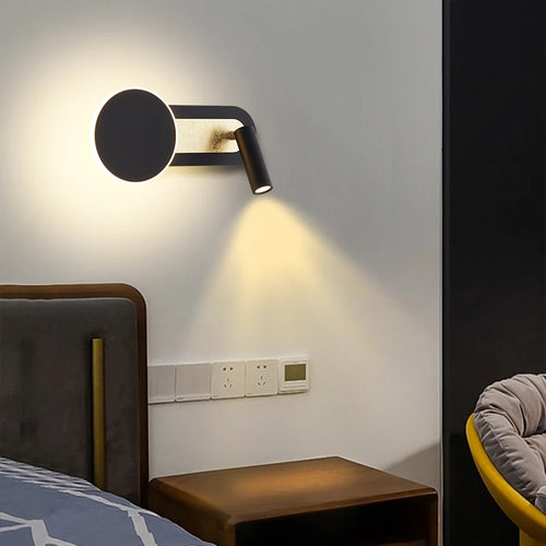 Modern nordic LED rotary wall light with switch - vue 2 sur 8