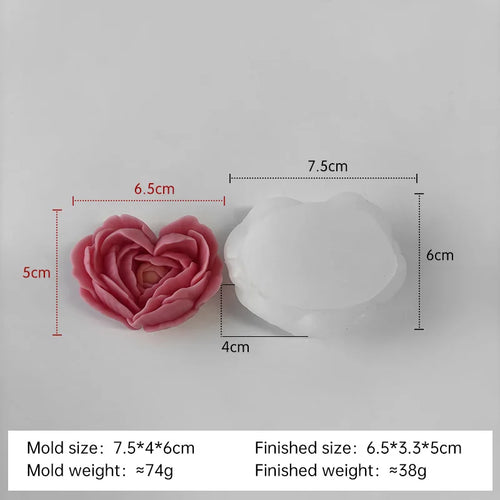 silicone love flower mold for candles and soap DIY