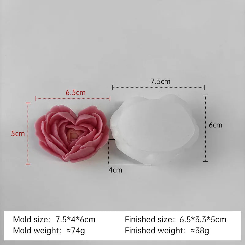 silicone love flower mold for candles and soap DIY