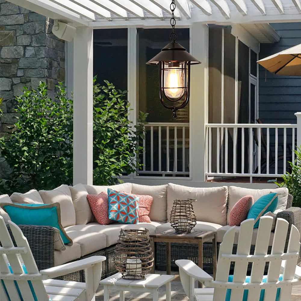 Retro outdoor chandelier for garden and pathway lighting - vue 3 sur 6