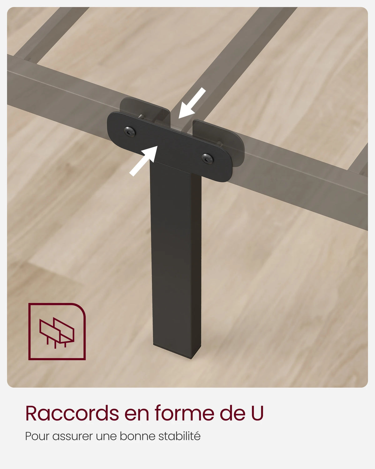 VASAGLE Single Bed Frame, Metal Bed Frame, Fits 90 x 190 cm Mattress, Easy Assembly, for Small Spaces, Guest Room