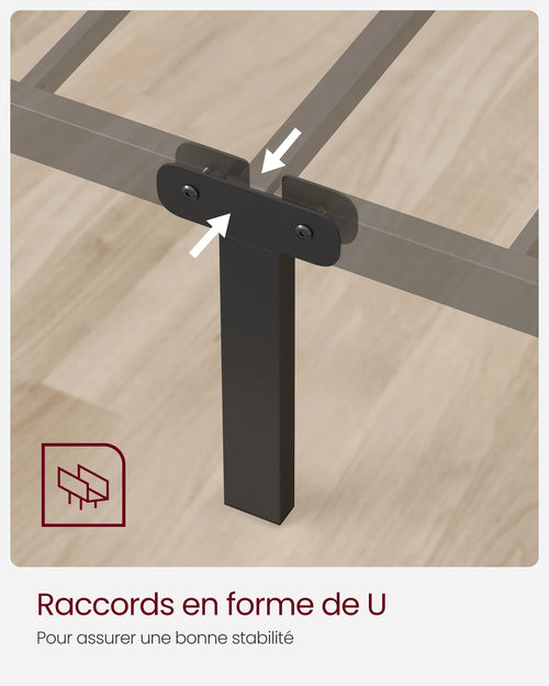 VASAGLE Single Bed Frame, Metal Bed Frame, Fits 90 x 190 cm Mattress, Easy Assembly, for Small Spaces, Guest Room - vue 3 sur 7