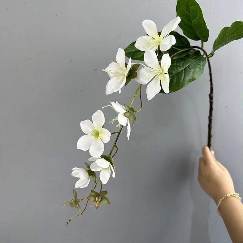 Artificial silk jasmine branch for festive decoration - vue 9 sur 12