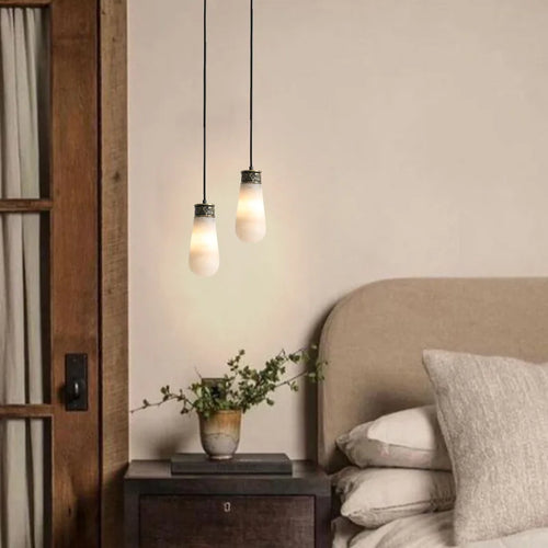 Creative jade pendant light for elegant indoor lighting - vue 4 sur 9