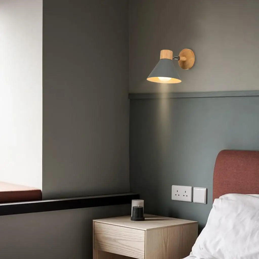 Nordic wooden LED wall light modern home decor - vue 6 sur 23