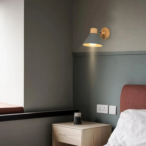 Nordic wooden LED wall light modern home decor - vue 6 sur 23