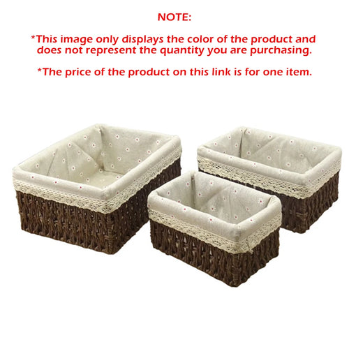 rattan woven storage basket with decorative removable liner