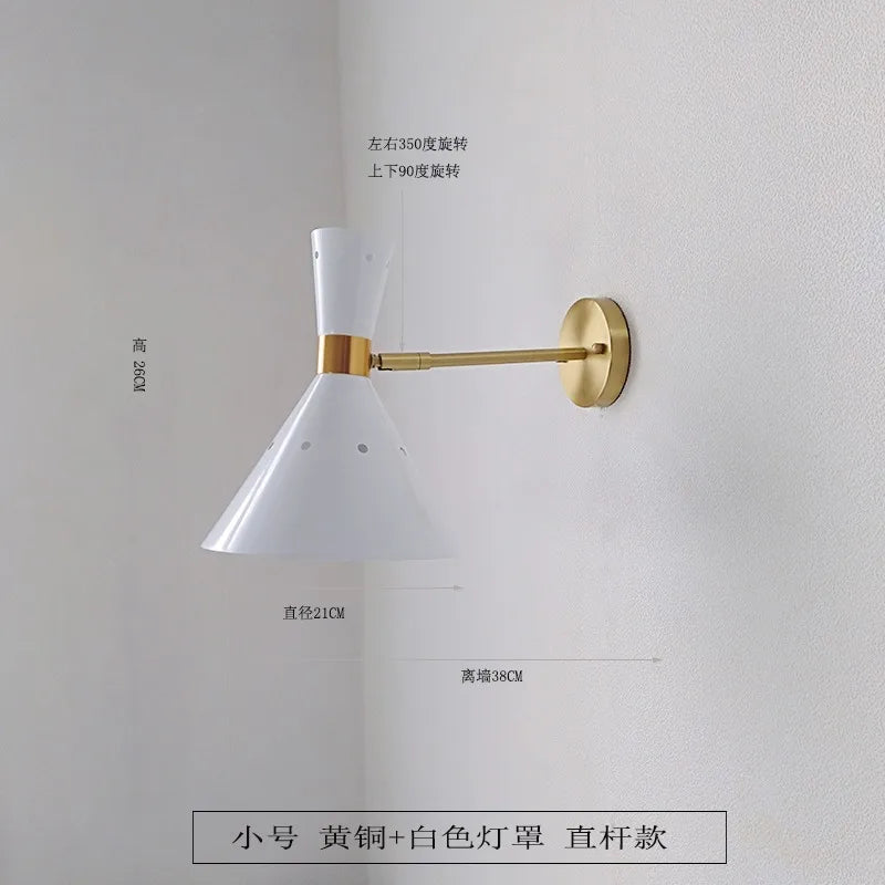 Luxury swivel brass industrial design wall light