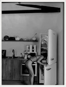 Wall art print women drinking wine and eating spaghetti home decor