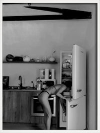 Wall art print women drinking wine and eating spaghetti home decor