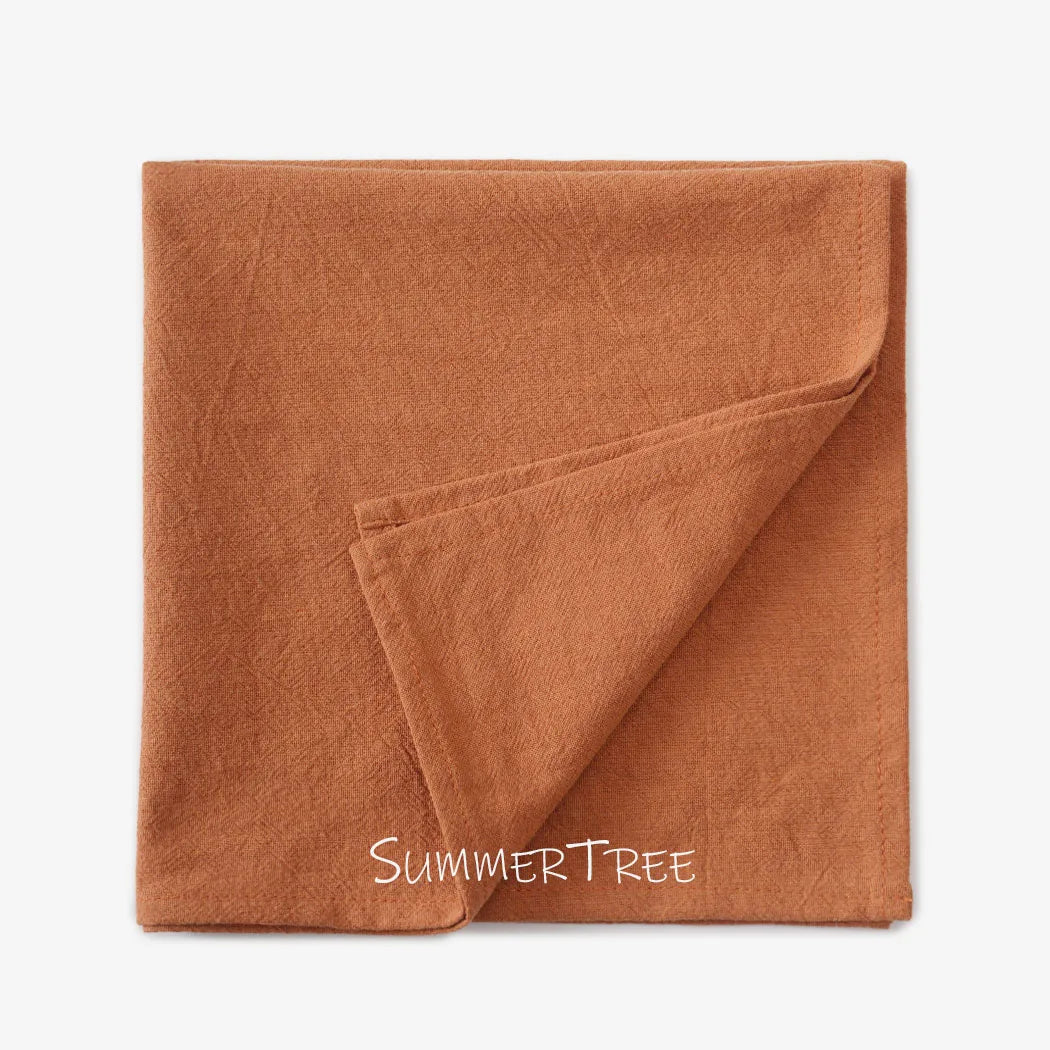 Set of washed cotton table napkins mediterranean style