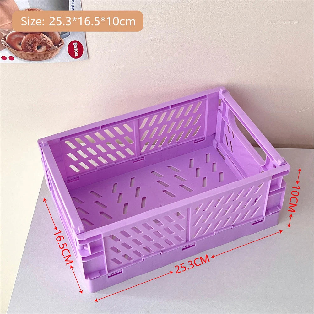 stackable foldable basket for storing makeup, jewelry, toys - vue 9 sur 19