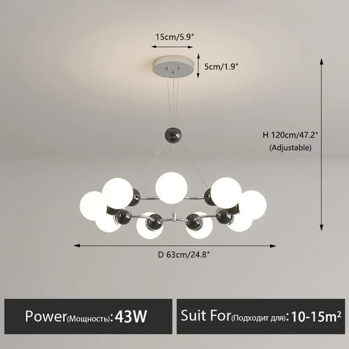 Modern decorative pendant chandelier for the home - vue 15 sur 21