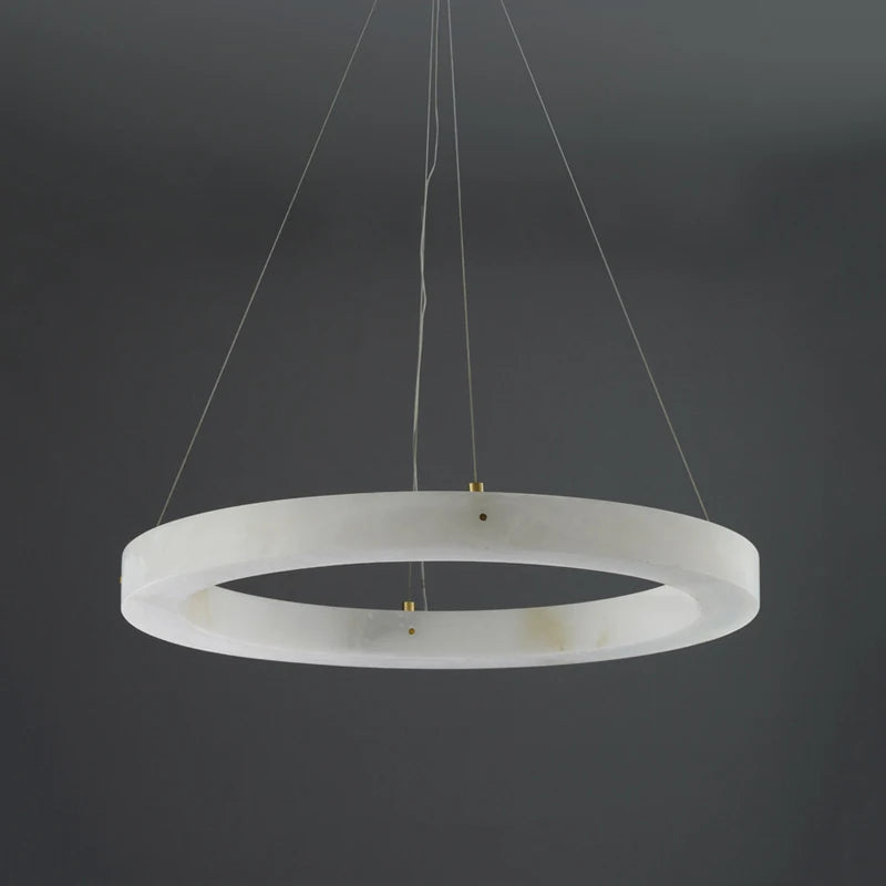 Circular marble pendant light for interior decoration