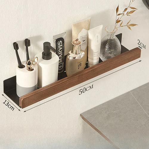 Wall-Mounted bathroom shelf，Punch Storage Holders Racks,floating shelves for wall， living room no-hole punching Storage Shelves - vue 12 sur 16