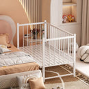 Iron art children's splicing bed with seamless connection, adjustable height, no guardrail, baby fall prevention, widened single