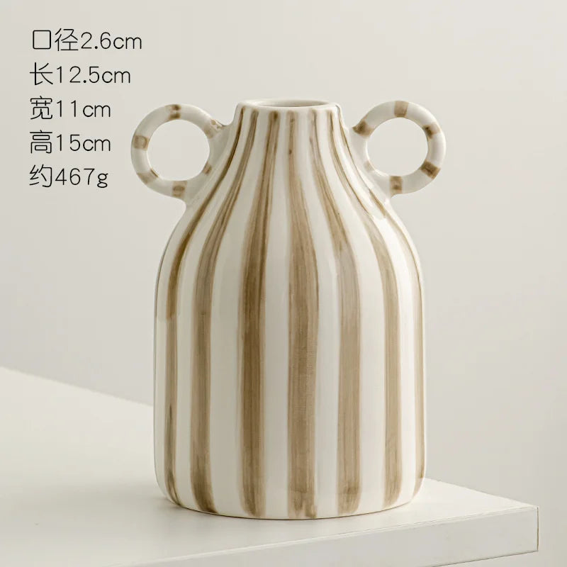 hand painted ceramic vase with fun decorative ears - vue 10 sur 11