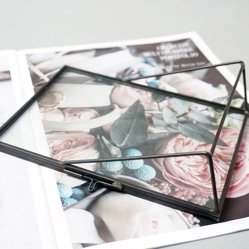 Antique style transparent glass photo frame for home decor - vue 4 sur 6