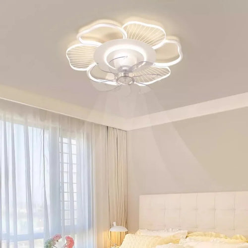 Modern ceiling light with 360-degree rotating fan for stylish lighting - vue 3 sur 6