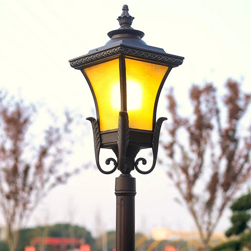 Retro outdoor garden lamp post in rustproof aluminium, waterproof - vue 5 sur 8