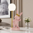 Nordic pink rabbit table lamp