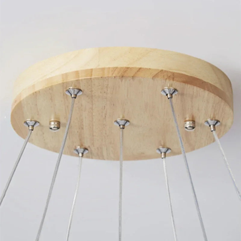 Modern multi-head glass LED chandelier for indoor use - vue 4 sur 9