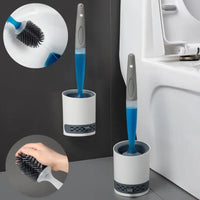 Rechargeable silicone cleaning brush set with wall-mounted holder