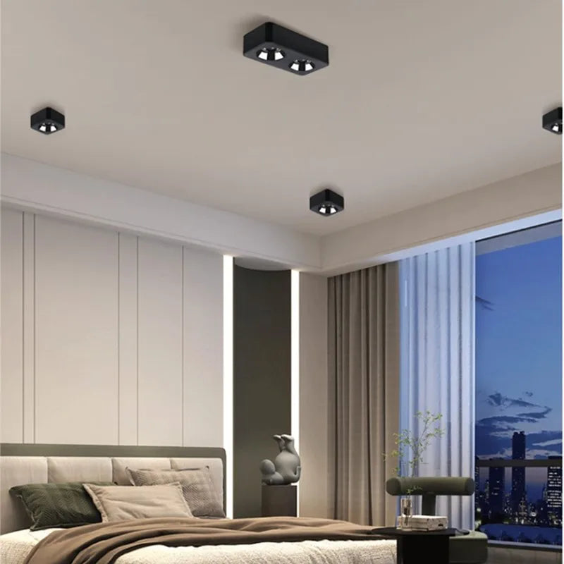 Modern industrial ceiling light with LED nordic minimalist style - vue 6 sur 18