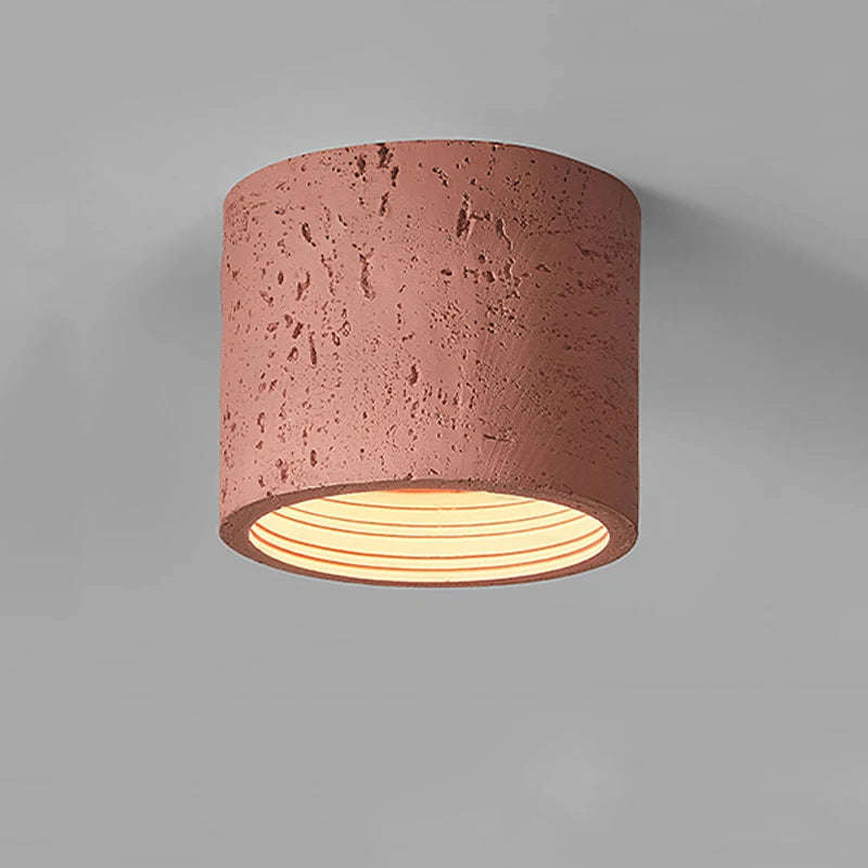 Wabi Sabi red cement LED ceiling spotlight