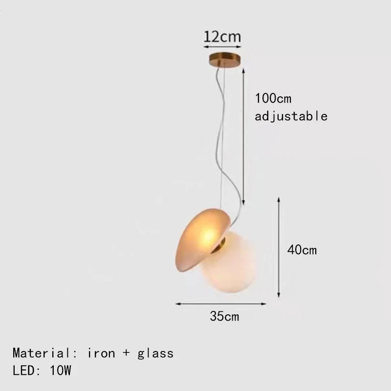 Modern glass LED pendant light with adjustable cable for indoor decor - vue 18 sur 28
