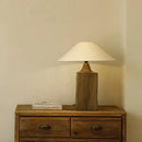 Japanese wabi-sabi style bedside lamp, luxury zen retro design