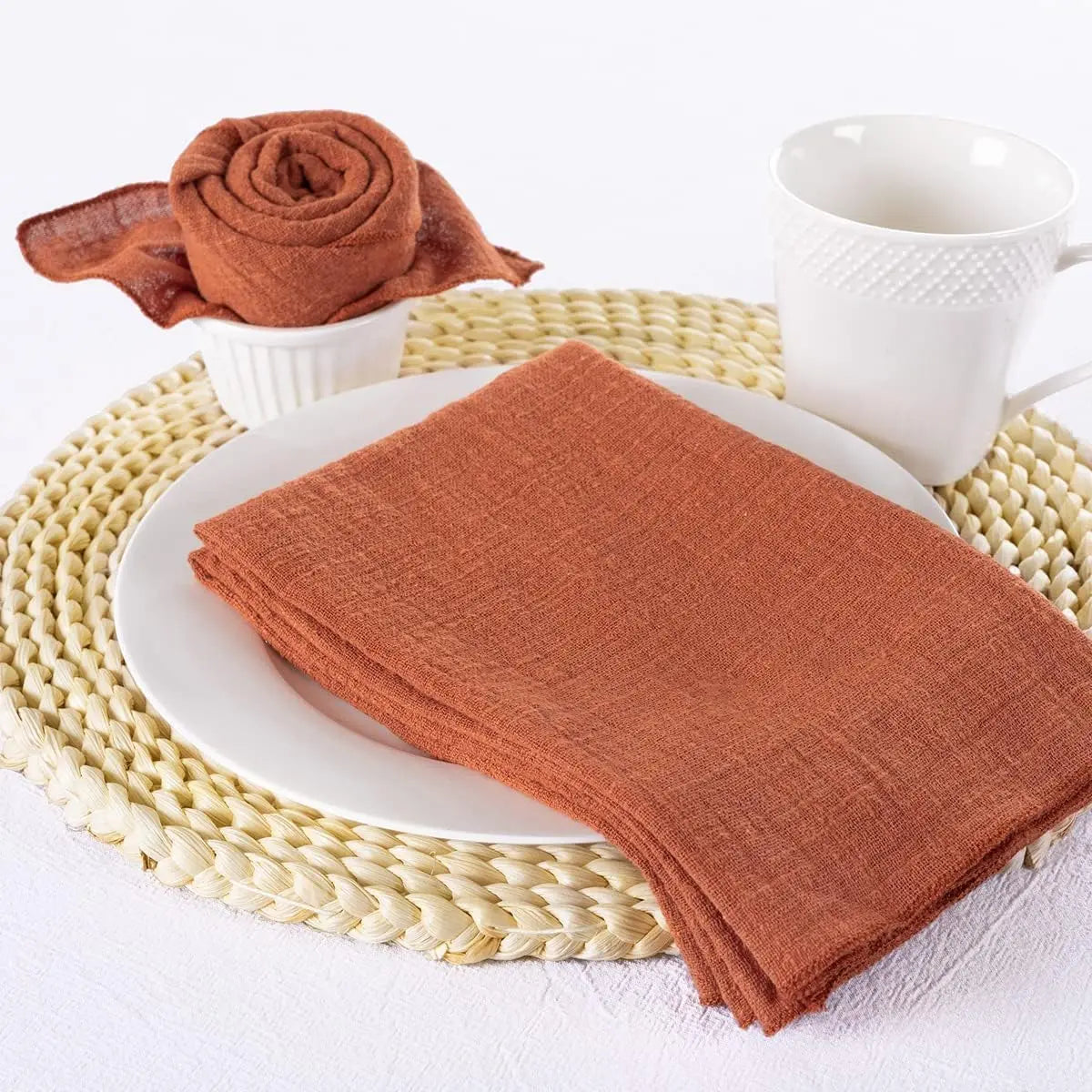 Set of 10 cotton gauze napkins - vue 4 sur 6